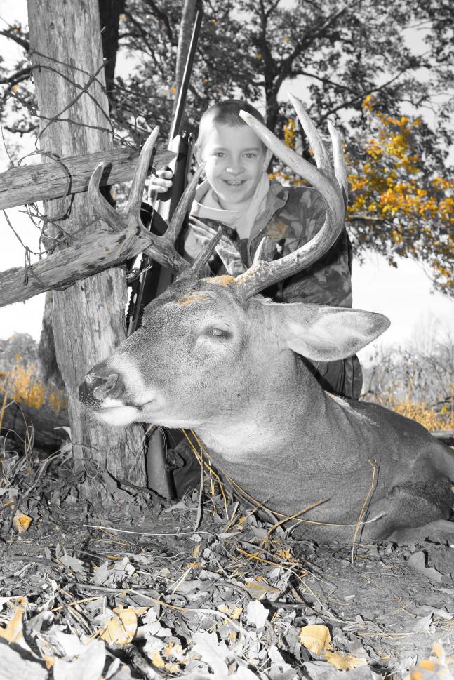 My son shot this on Wisconsin's youth hunt this year. It was also on his 13th birthday. This was the heaviest buck we have ever seen. It weighed 270 before being field dressed. 230 field dressed. It scores roughly in the low 120's. What a present.