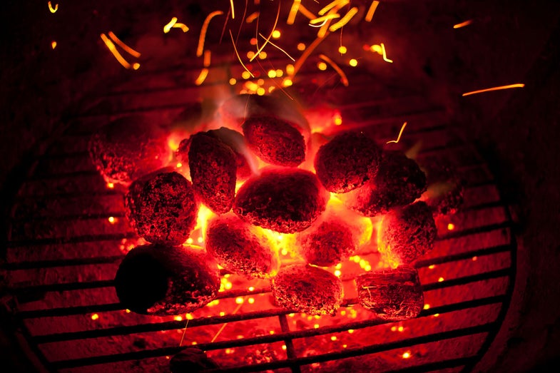 barbecue, coals, briquette, fire