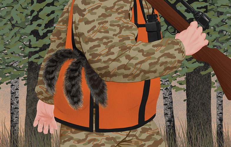 Squirrel hunter illustration