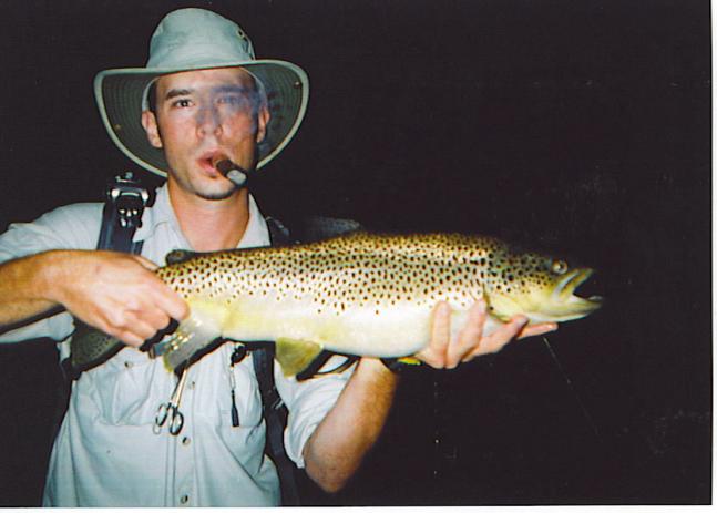 I took my dad night fly fishing on the North Fork of the White River with a big stogie and big browns.