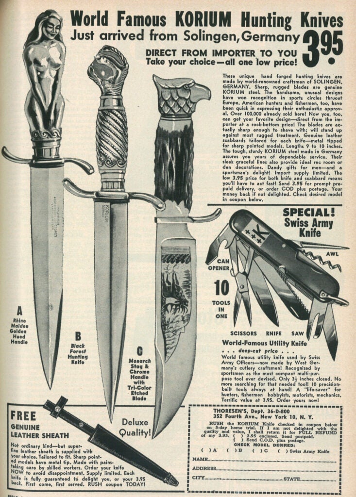 Classic Knife Ads from the 1940-1960s