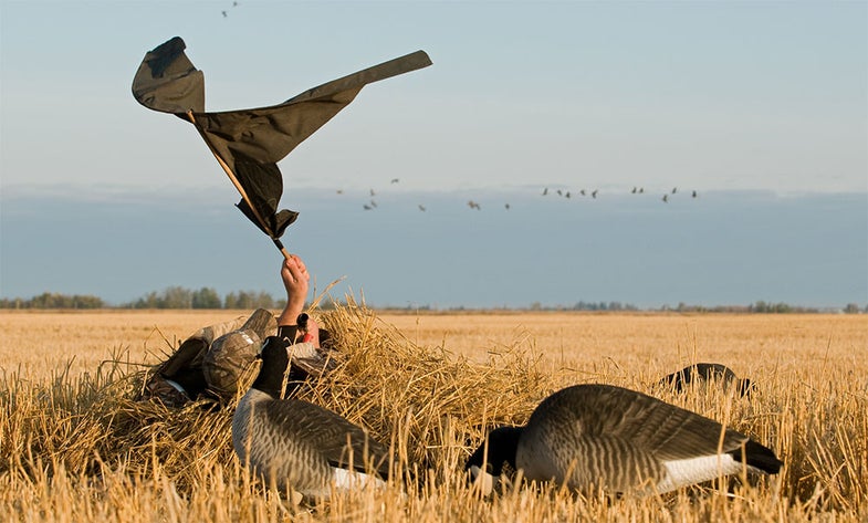 geese hunting decoy flag