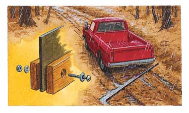 logging road erosion, road erosion tip, erosion control, water bar, suspension saver, suspension tip, truck maintenance