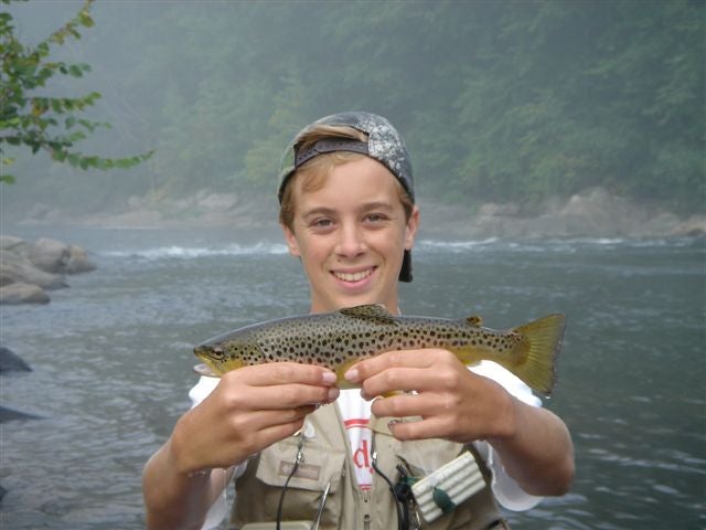 I caught this brown in the Swifts Bridge area on a size 14 Prince Nymph on the Housatonic River at the very end of summer