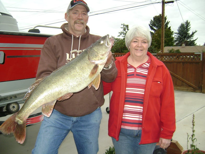 "I'm just so proud of him," says wife, Joyce Chupa, seen here with her husband the morning after the catch.
