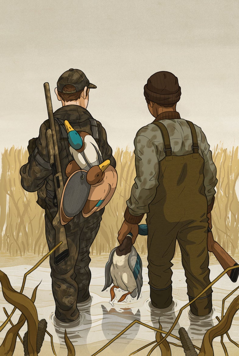 duck hunting buddies illustration