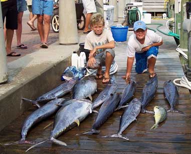 Offshore tuna caught with Energizer Sportfishing.