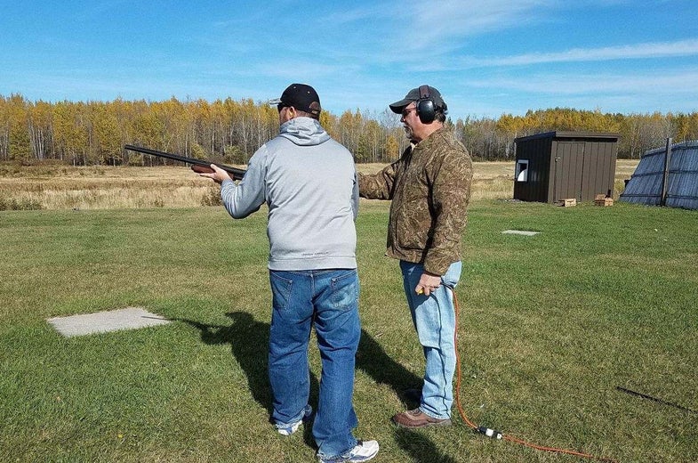 Andy Duffy, Forrest Pryde, shotgunning lesson, RGS, Grouse and Woodcock Hunt, Grand Rapids, Minnesota