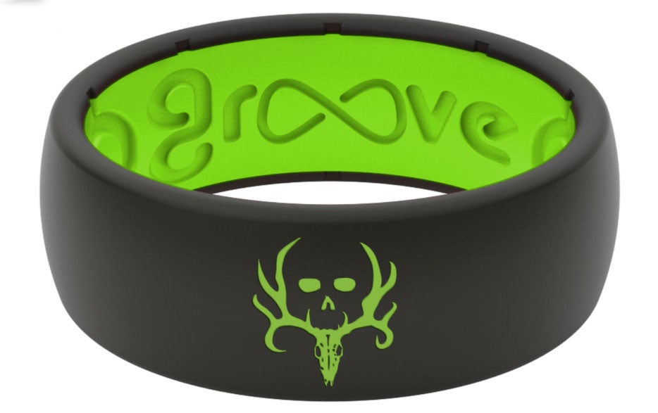 groove wedding ring, silicone, bone collector