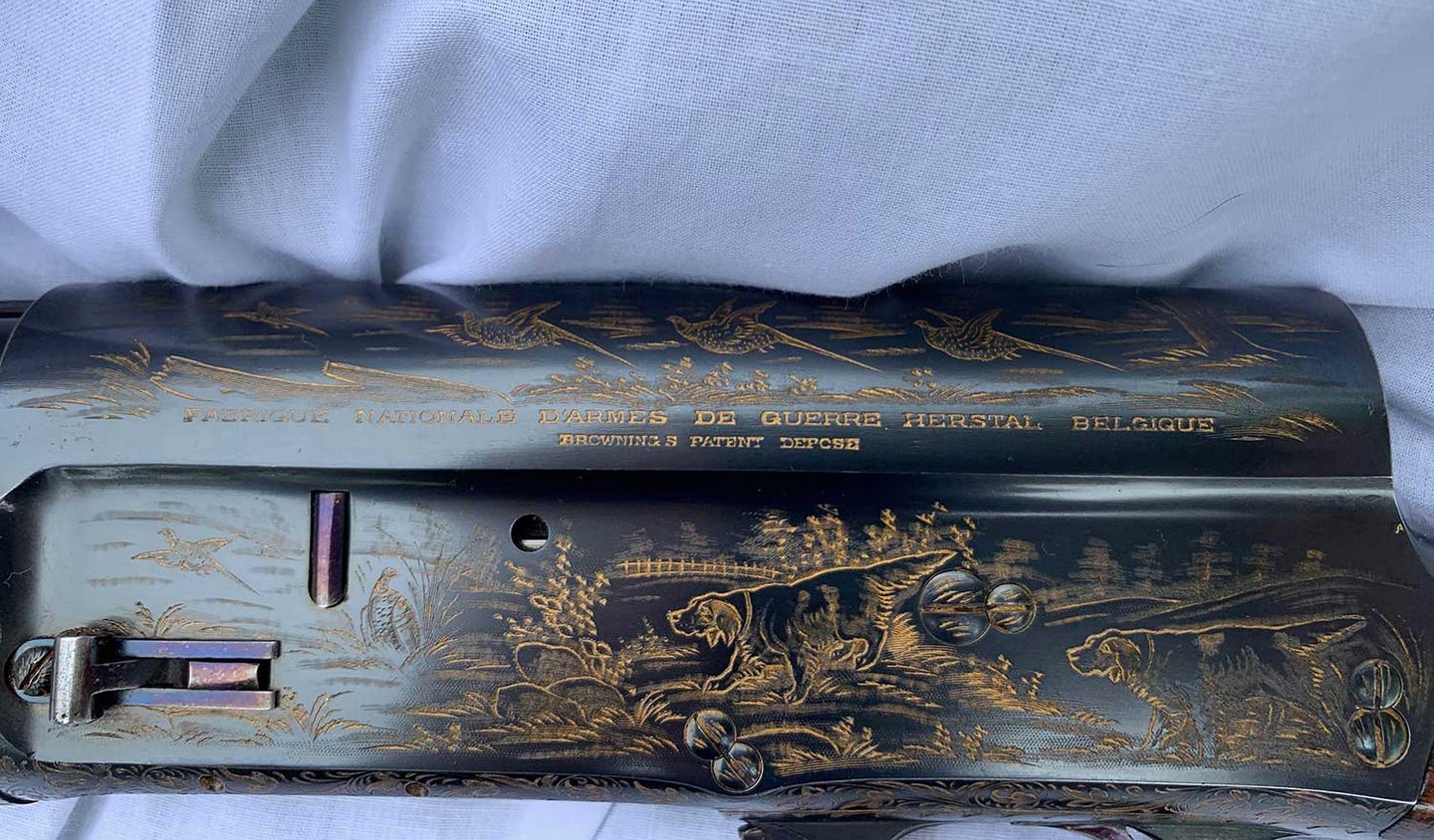 Detail of engraving on Browning Auto 5