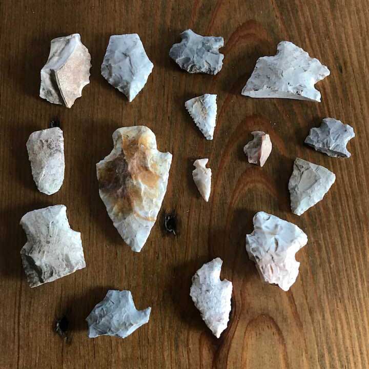 a collection of arrowheads