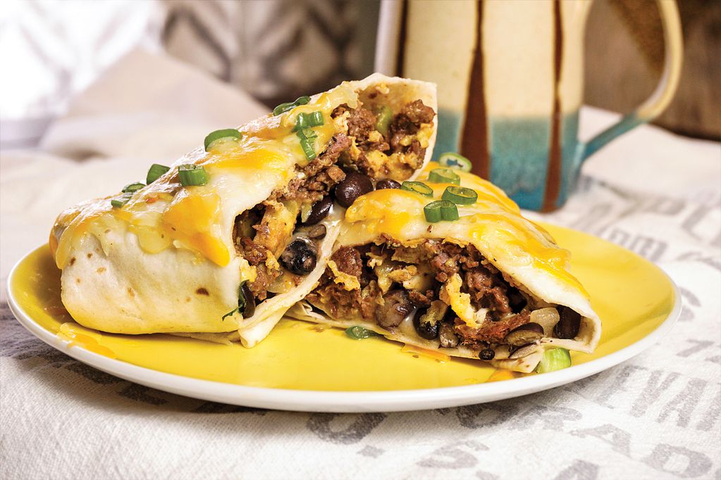Delicious and healthy venison chorizo breakfast burritos.