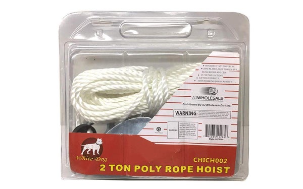 White dog rope hoist