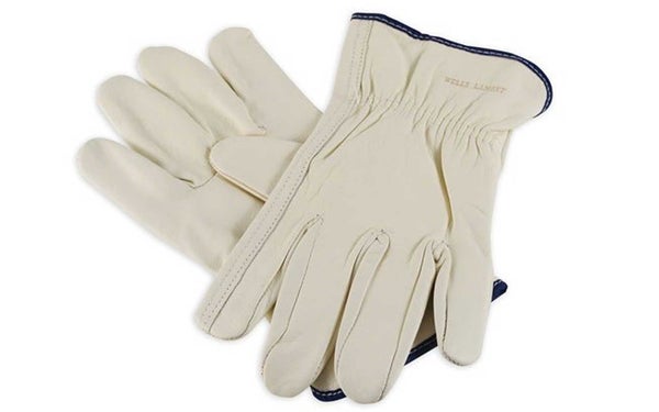 white cow leather gloves