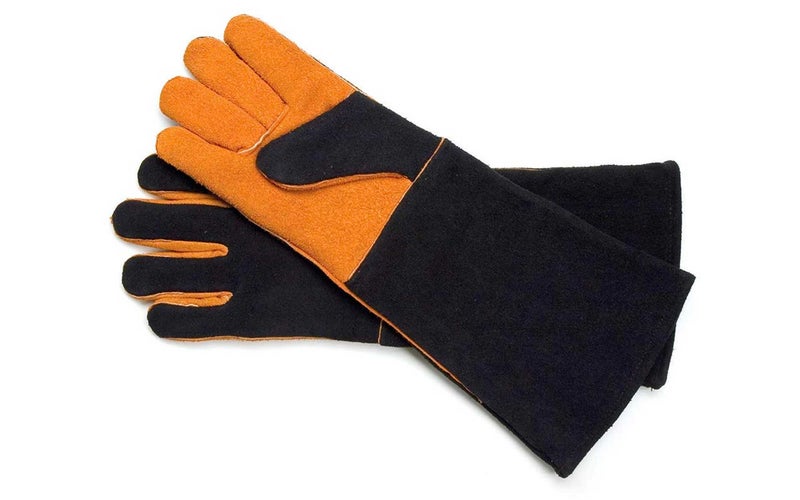 Steven Raichlen Best of Barbecue Extra Long Suede Grill Gloves (Pair)