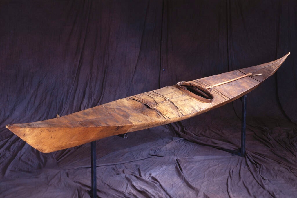 A Western Greenland Kayak, from The Canadian Canoe Museum.