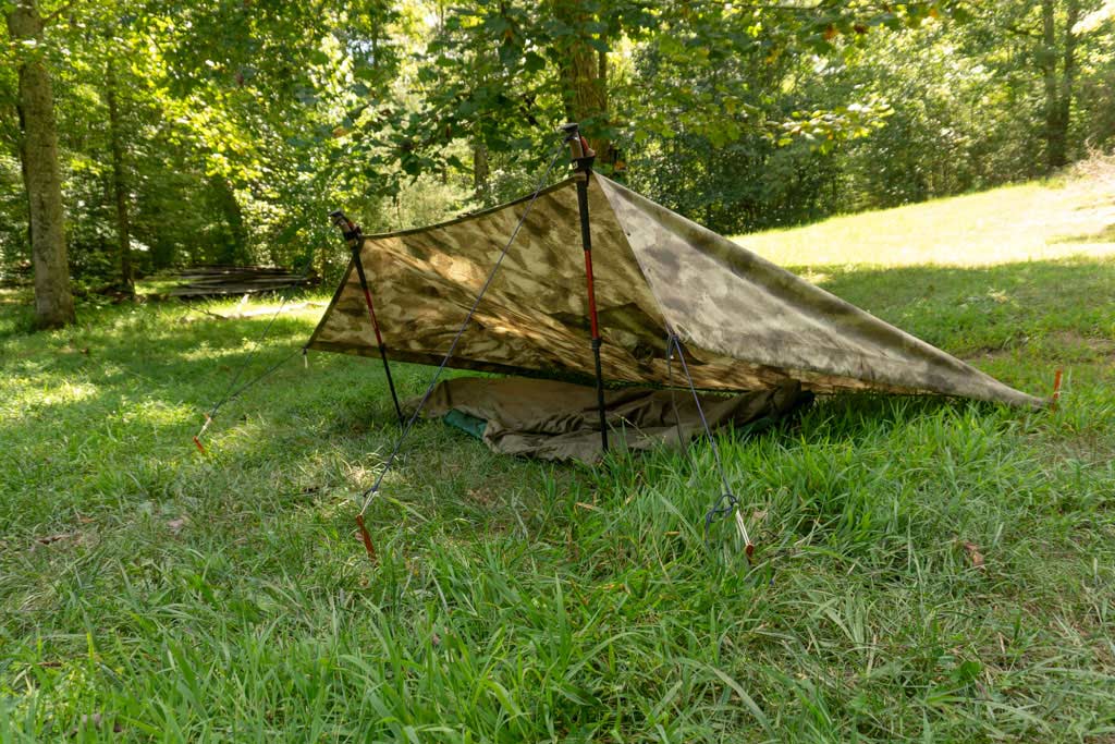 a lean-to tarp shelter