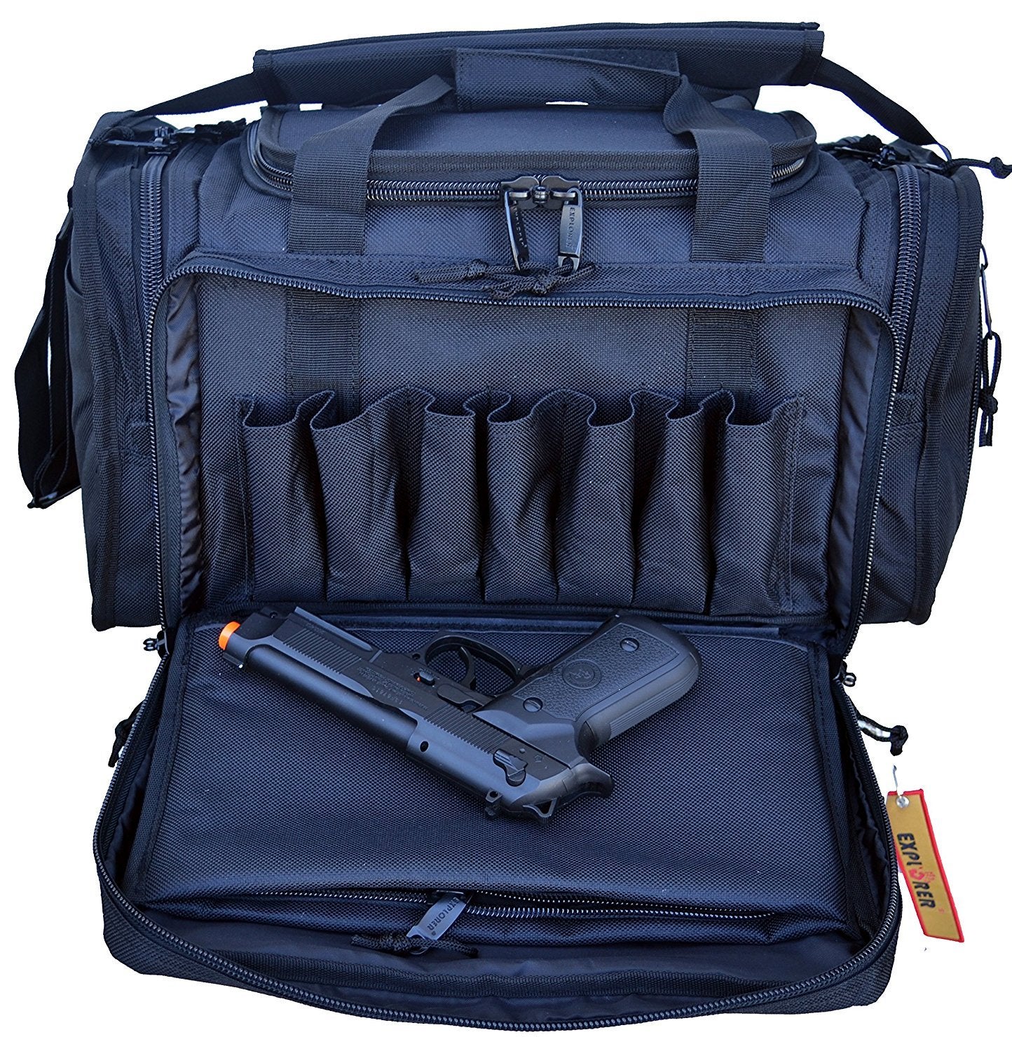 Deluxe BLACK  Field Range Bag 18 Inch  Bag Handgun Pistol Firearm Ammo Case 