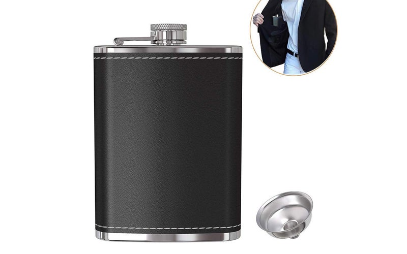 Leather wrapped flask