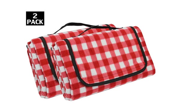 Red Checkered Oversized Beach Blanket Sand Proof