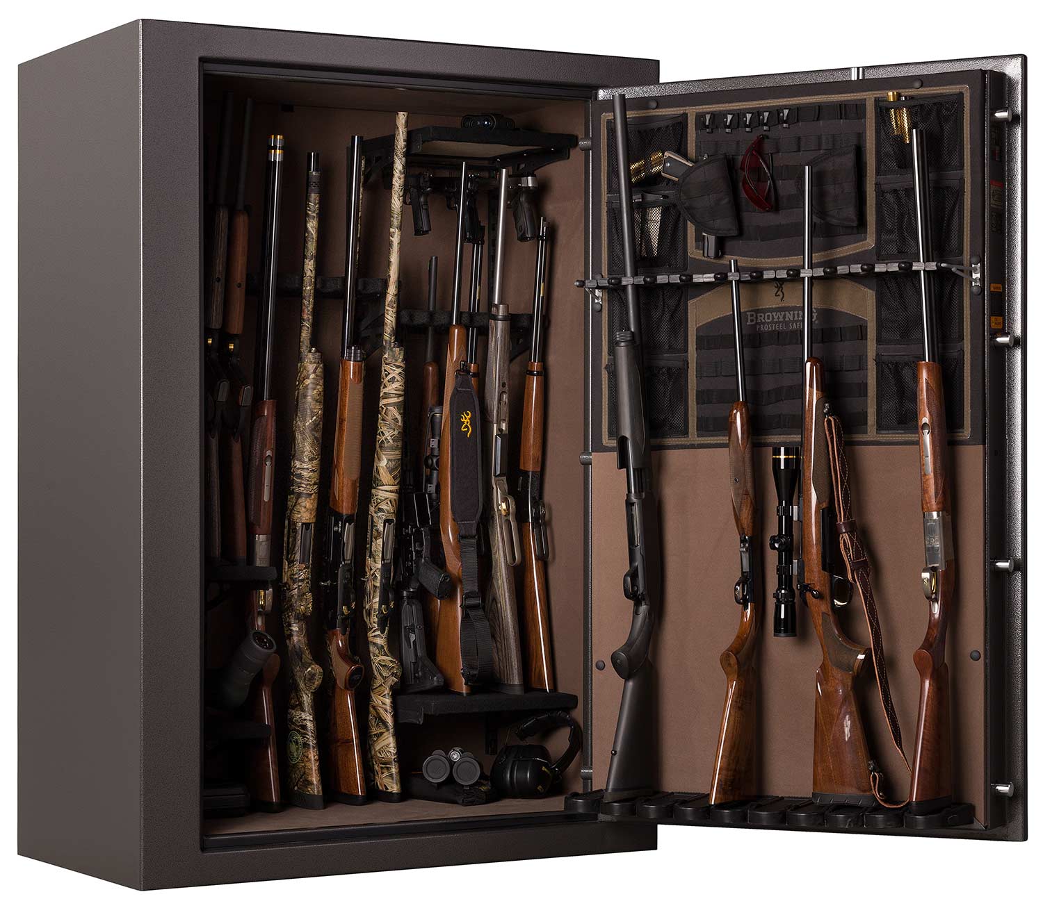 Pistol And Revolver rack with storage area on bottom level