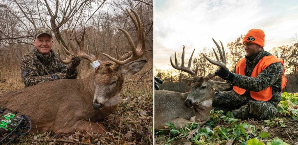 David (left) and Jeff Lindsey took their bucks on November 17 and 24, respectively.