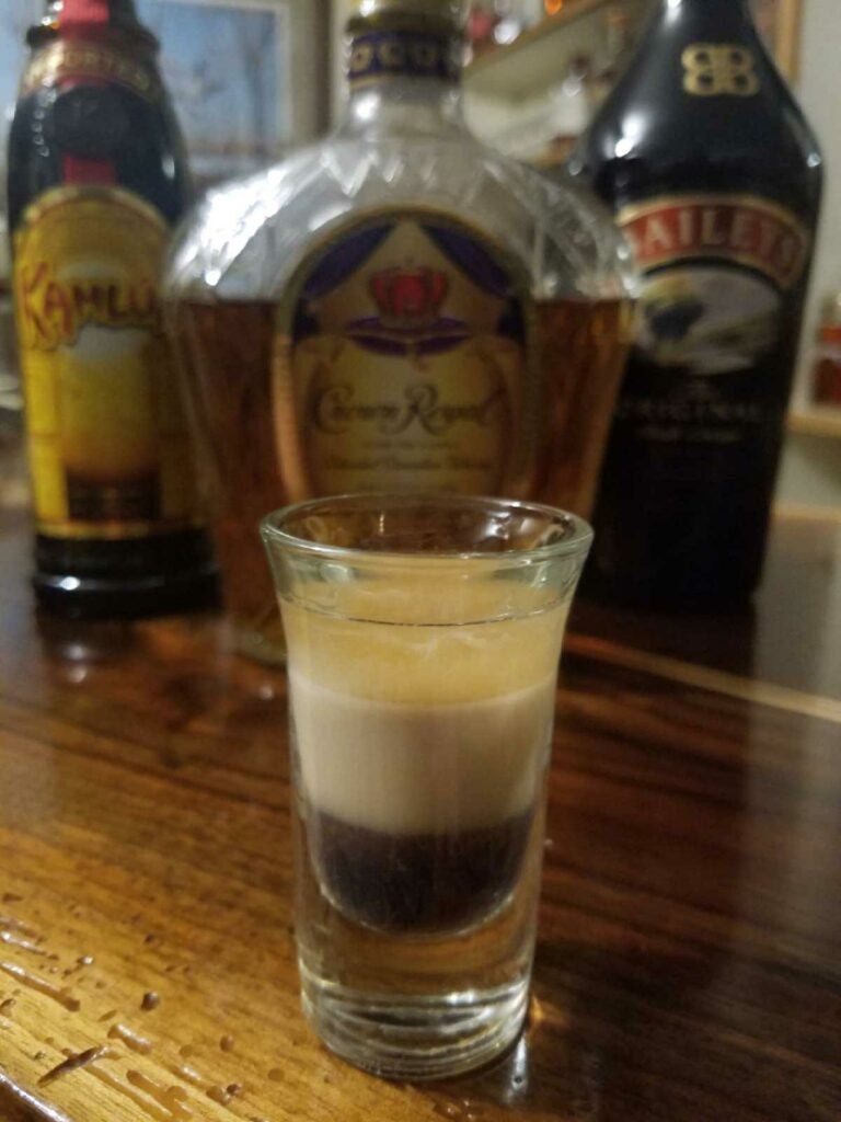 The Duck Fart cocktail shot.
