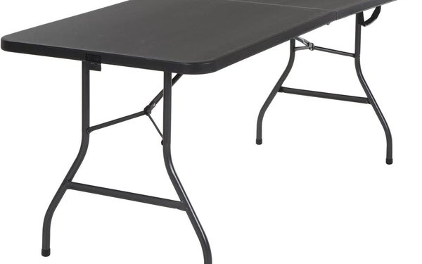 Cosco Deluxe 6 Foot x 30 inch Fold-in-Half Blow Molded Folding Table