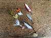 Assorted trout spinners and spoons.