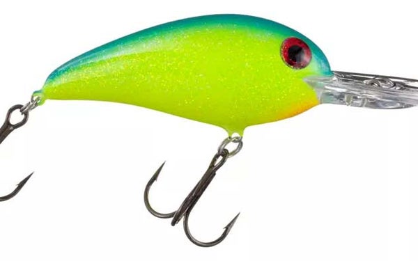 The Norman NXS Crankbait in Chartreuse/Blue.