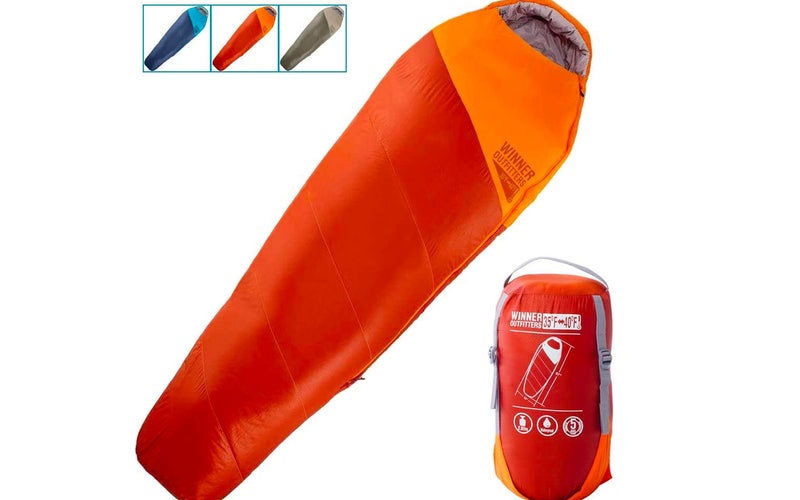 WINNER OUTFITTERS Mummy Sleeping Bag with Compression Sack, It's Portable and Lightweight for 3-4 Season Camping, Hiking, Traveling, Backpacking and Outdoor