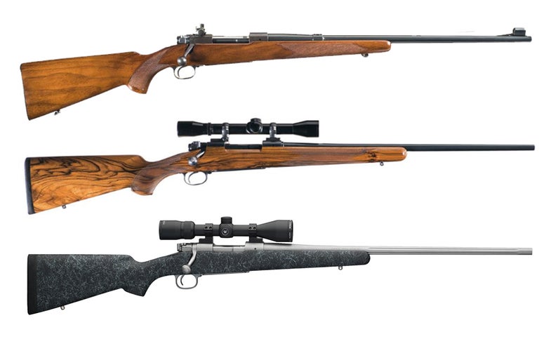 A collage of winchester rifles.