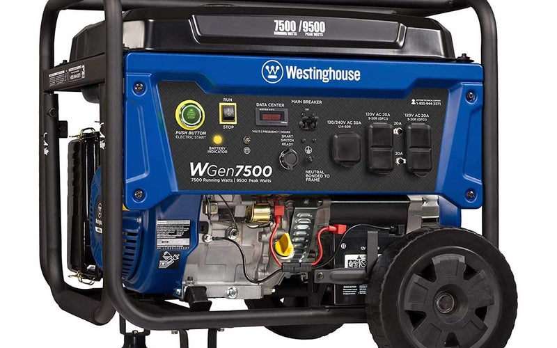 Westinghouse WGen7500 Portable Generator with Remote Electric Start - 7500 Rated Watts & 9500 Peak Watts - Gas Powered - CARB Compliant - Transfer Switch Ready