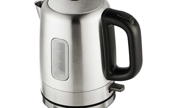 AmazonBasics Stainless Steel Portable Fast, Electric Hot Water Kettle for Tea and Coffee, 1 Liter, Silver