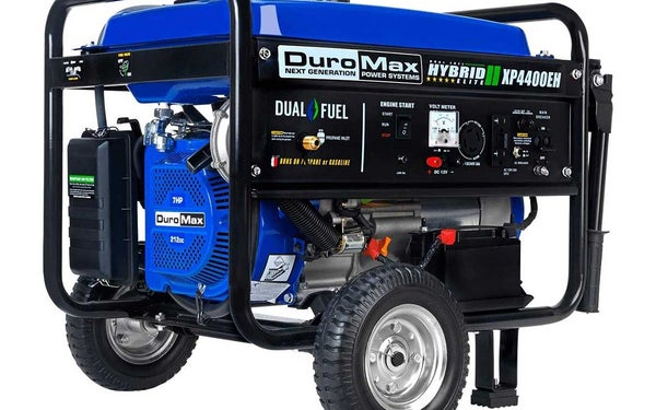 DuroMax XP4400EH Dual Fuel Electric Start Portable Generator, Blue and Black
