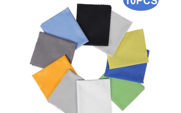 10 Pack Assorted Colors Microfiber Cleaning Cloths - 6" x 7" Microfiber Glasses Cloth - Great for Cleaning Eyeglasses, Cell Phones, Screens, Lenses, Glasses, Screens and All Delicate Surface