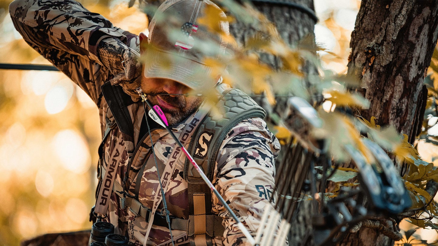 photo of hunter in a treestand