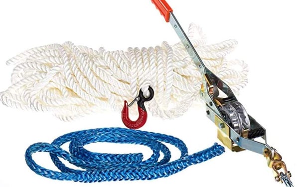 Maasdam Rope Puller Kit- with 50' Rope, Spliced Hook and Loopie Sling