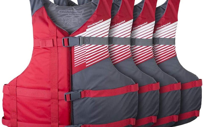 Stohlquist Fit Adult PFD 4 Pack Coast Guard Approved Universal, Red
