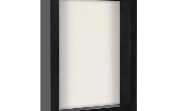 Americanflat 8x10 Shadow Box Frame in Black with Soft Linen Back - Composite Wood with Polished Glass for Wall and Tabletop
