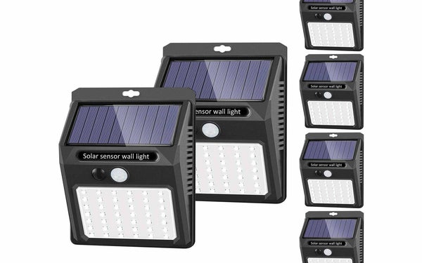 Solar Lights Outdoor [42 LED/3 Working Mode], SEZAC Solar Security Lights Solar Motion Sensor Lights Wireless IP 65 Waterproof Outdoor Lights for Garden Fence Patio Garage (6 Pack)