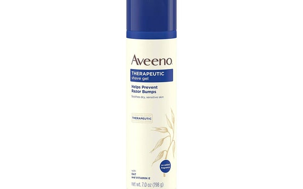 Aveeno Therapeutic Shave Gel with Oat and Vitamin E to Help Prevent Razor Bumps and Soothe Dry and Sensitive Skin, No Added Fragrances and Non-Comedogenic, 7 oz