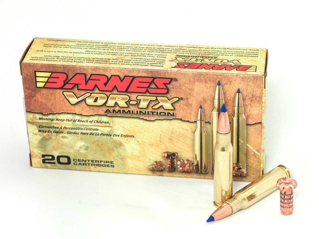 A box of Barnes Vor-TX ammunition.