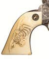 President Roosevelt's Colt revolver handle on a white background.