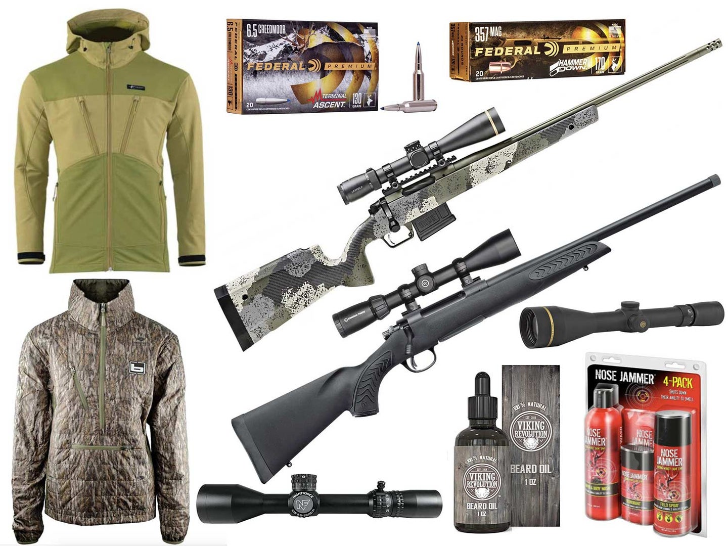 Collage of hunting gear