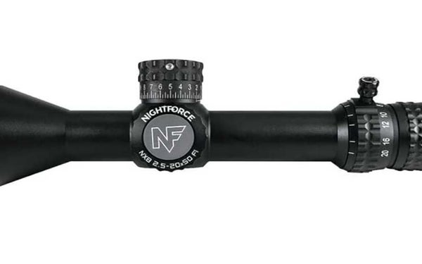 The Nightforce NX8 2.5-20 F1 scope.