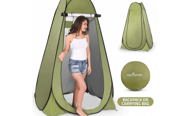 Pop Up Privacy Tent – Instant Portable Outdoor Shower Tent, Camp Toilet, Changing Room, Rain Shelter with Window – for Camping and Beach – Easy Set Up, Foldable with Carry Bag – Lightweight and Sturdy