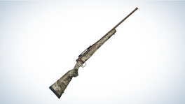 Mossberg Patriot Predator Bolt-Action Rifle on gray and white background