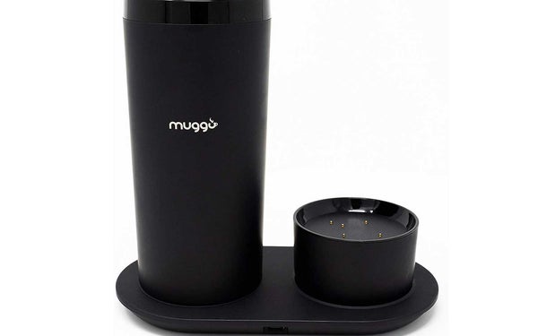 Muggo 12 oz Temperature Control Mug with 3 hour Battery Life, Tea, Coffee, & Hot Beverage Warmer, Heated Travel Mug with Dual Charger