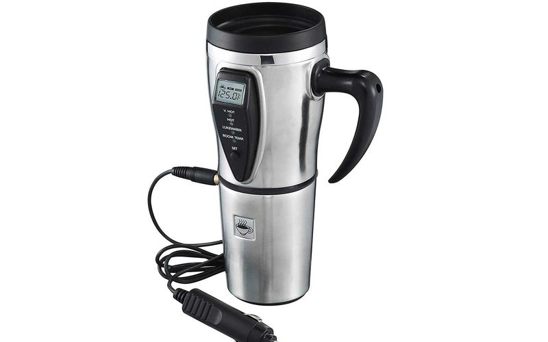 Heated Smart Travel Mug with Temperature Control - 16 ounce- 12V - Stainless Steel